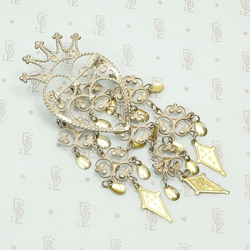 Ethereal Crowned Heart Large Sølje Brooch