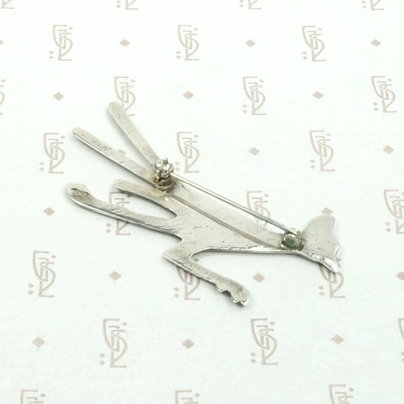 Charming Silver Roadrunner Brooch