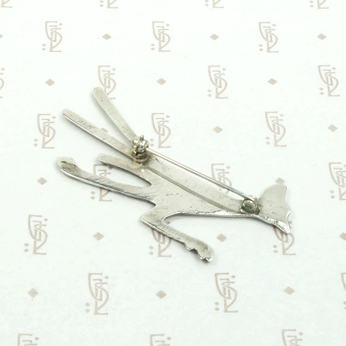 Charming Silver Roadrunner Brooch