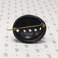Strange Geometry Carved Horn Victorian Brooch 