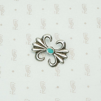 Small Sand Cast Sterling & Turquoise Pin