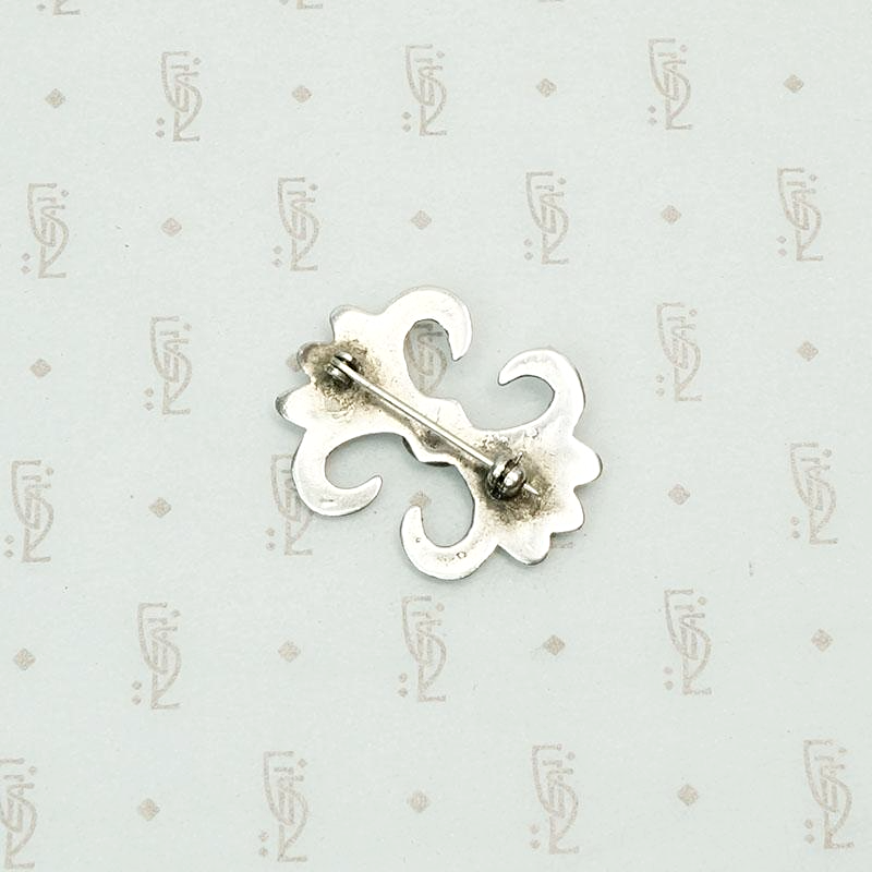 Small Sand Cast Sterling & Turquoise Pin