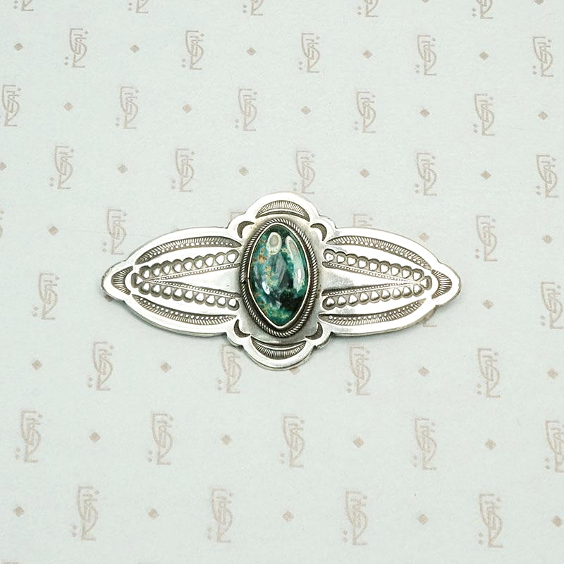 H. Morgan Navajo Brooch in Sterling & Turquoise