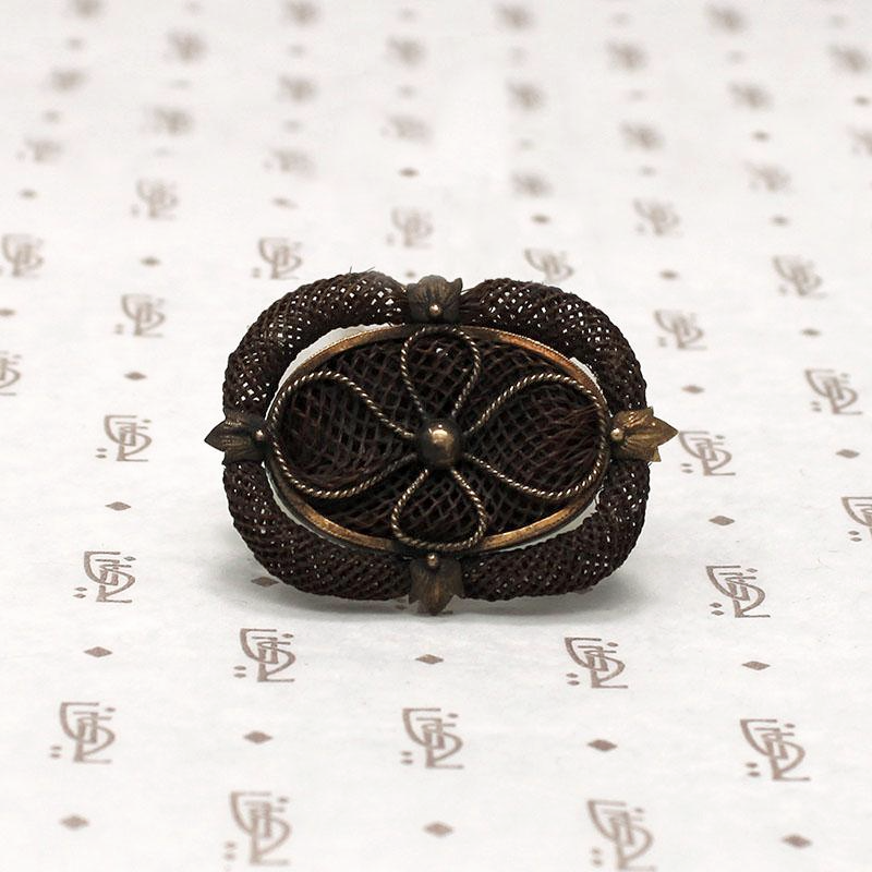 Antique Woven Hair Pin with Gold Details