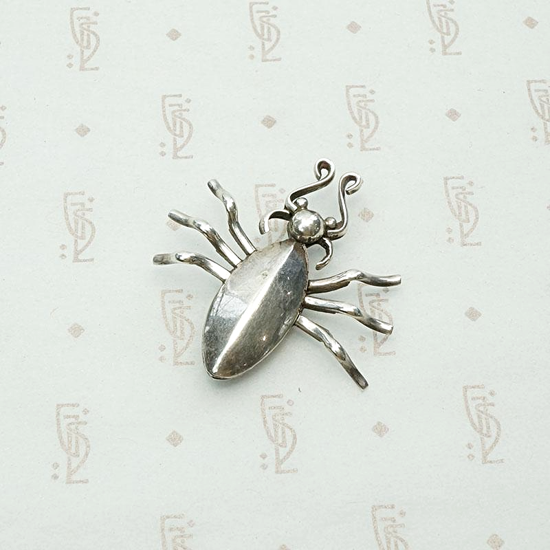 Hand Made American Silver Spider Brooch