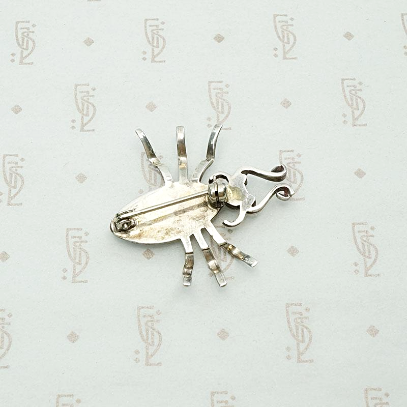 Hand Made American Silver Spider Brooch