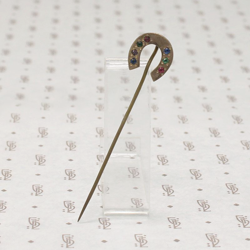 Colorful Brass Horseshoe Stick Pin