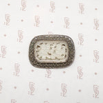 Two Dancers Mutton Fat Jade Filigree Brooch