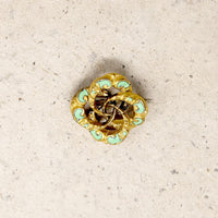 Small Repoussé Gold & Enamel Love Knot Brooch