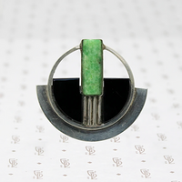 Art Deco Galalith and Chrome Brooch