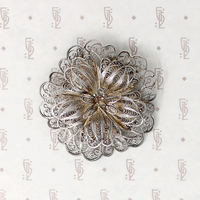 Light & Lacy Silver Filigree Flower Brooch