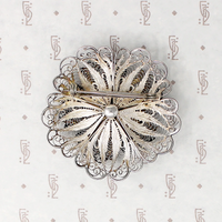 Light & Lacy Silver Filigree Flower Brooch