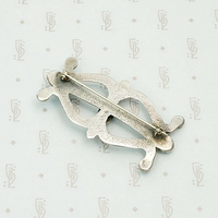 Sand Cast Silver & Turquoise 1940s Brooch