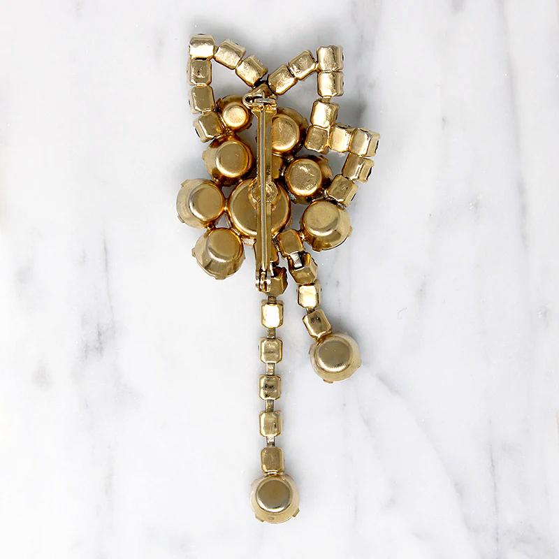 Abstract Nosegay Brooch in AB Rhinestones