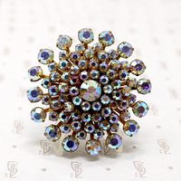 aurora borealis rhinestone costume brooch