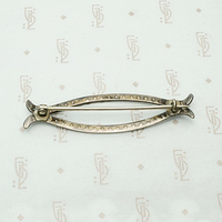 Pretty Paste & Sterling Victorian Pin