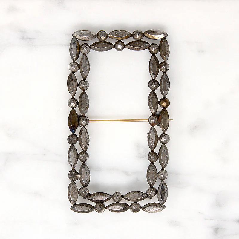 Bold Victorian Cut Steel Brooch