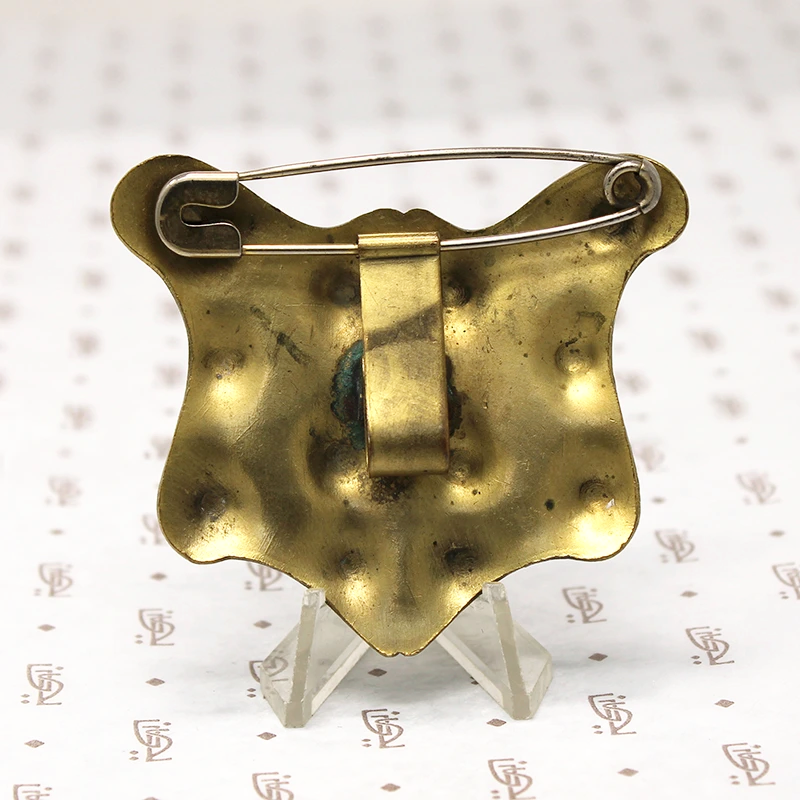 Fantastic Flora Brass & Glass Brooch
