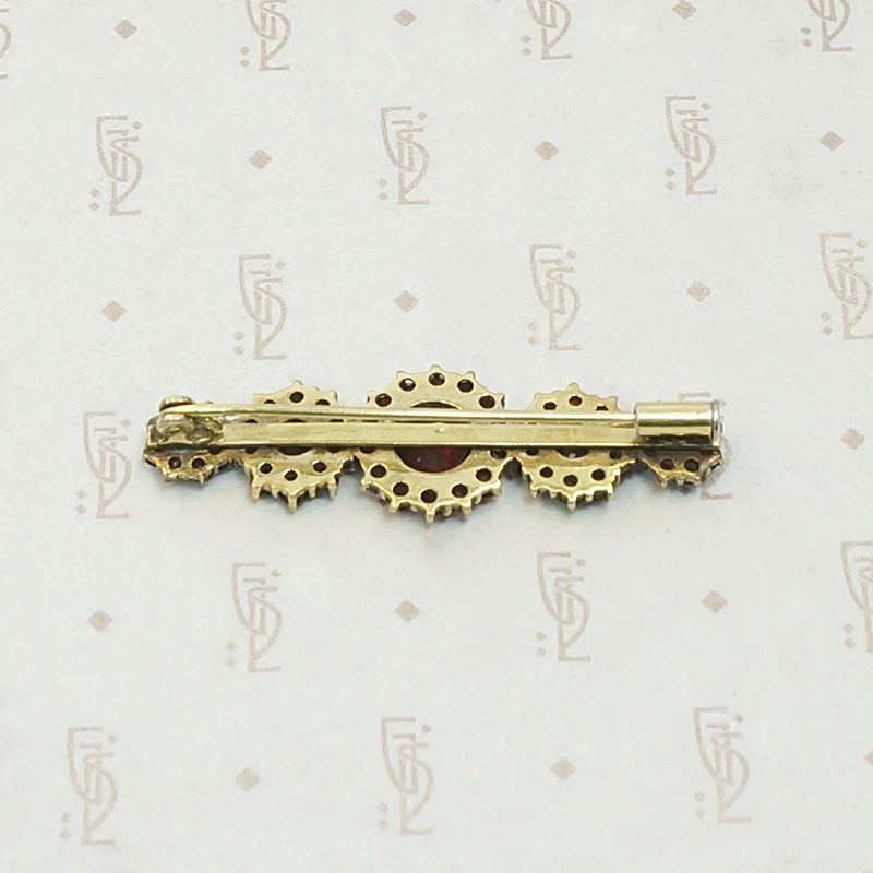 Antique Garnet Daisy Brooch