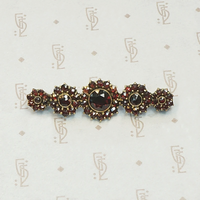 Antique Garnet Daisy Brooch