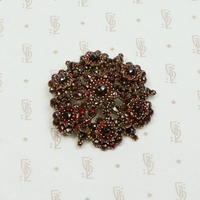 Glittering Garnet Floral Cluster Brooch