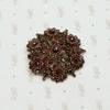 Glittering Garnet Floral Cluster Brooch