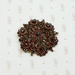 Glittering Garnet Floral Cluster Brooch