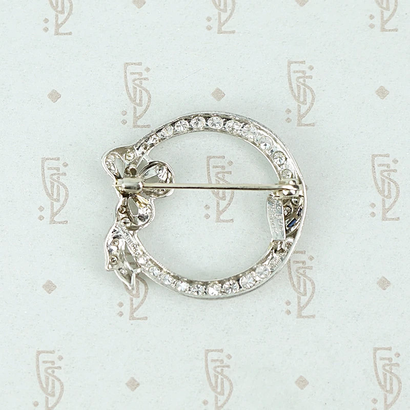 Graceful Diamond Bow Brooch