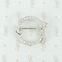 Graceful Diamond Bow Brooch