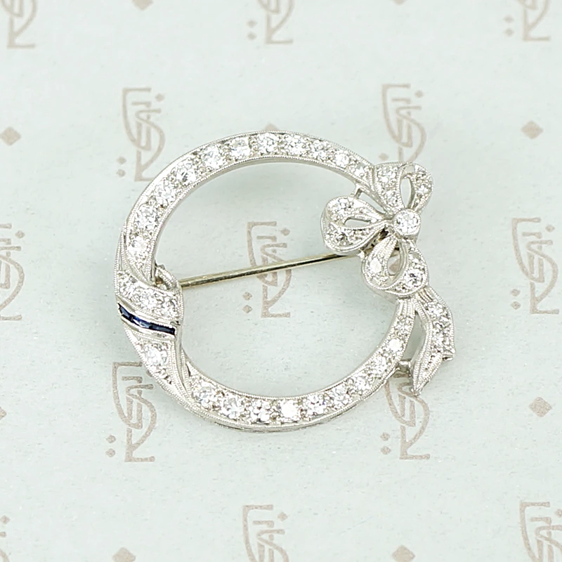 Graceful Diamond Bow Brooch