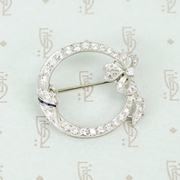 Graceful Diamond Bow Brooch