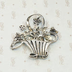 Romantic 1930s Flower Basket Brooch