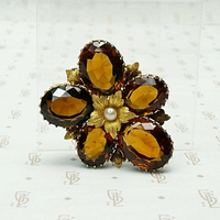 Madeira Citrine Victorian Pansy Brooch