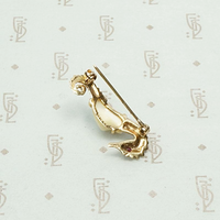 Sweetest Seahorse with Baroque Pearl Belly Brooch, back view