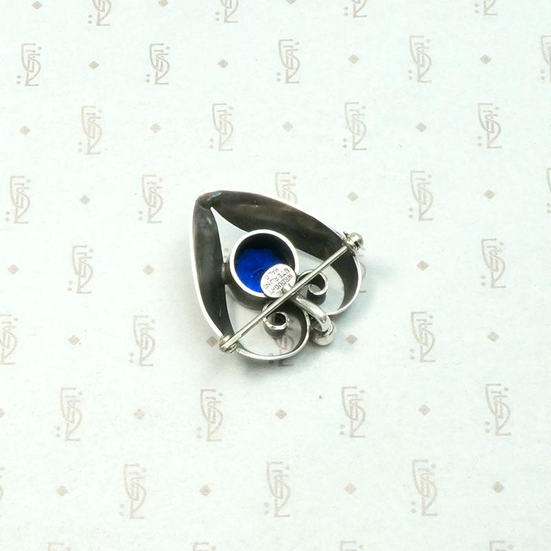 Hand Wrought Silver Heart Pin by Kalo