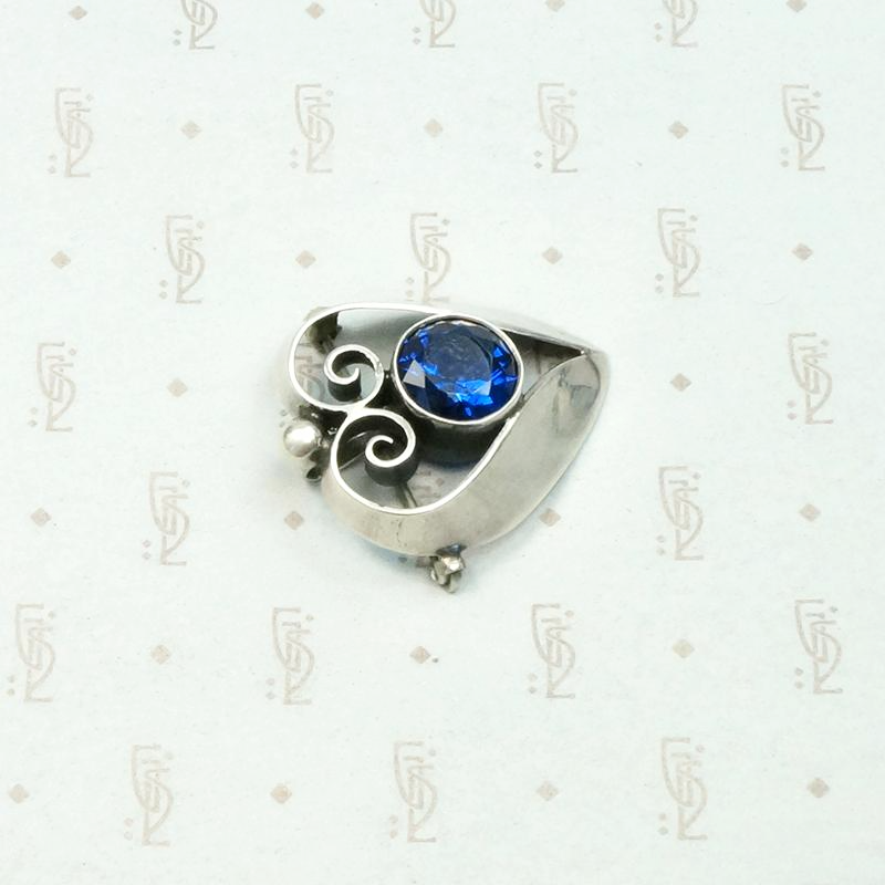 Hand Wrought Silver Heart Pin by Kalo