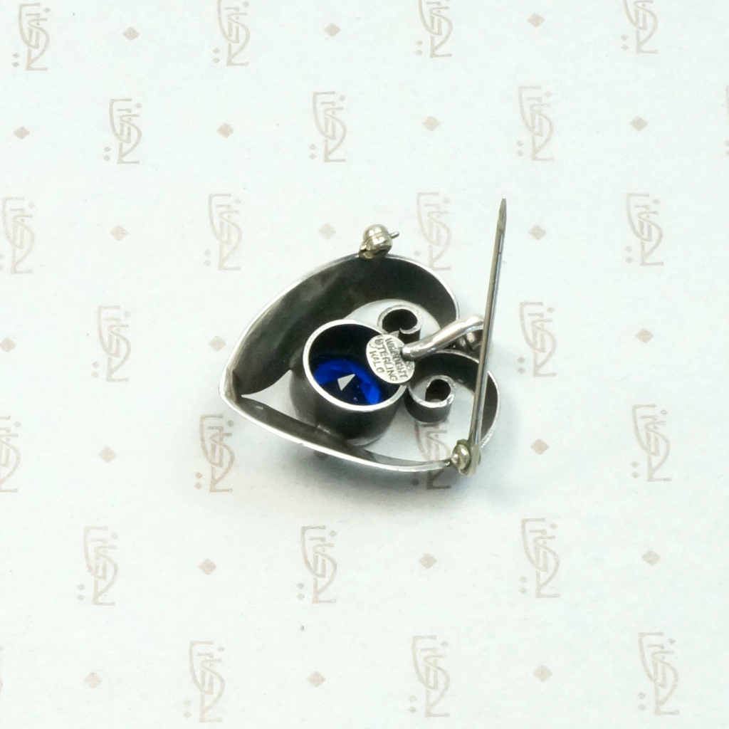 Hand Wrought Silver Heart Pin by Kalo