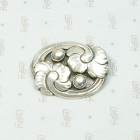 Silver Stylized Flowers Kalo "Puffy" Pin