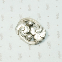 Silver Stylized Flowers Kalo "Puffy" Pin
