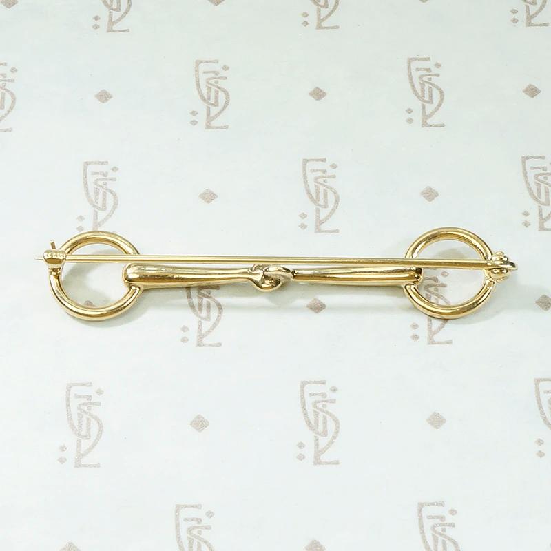 14k Gold Eggbutt Snaffle Brooch