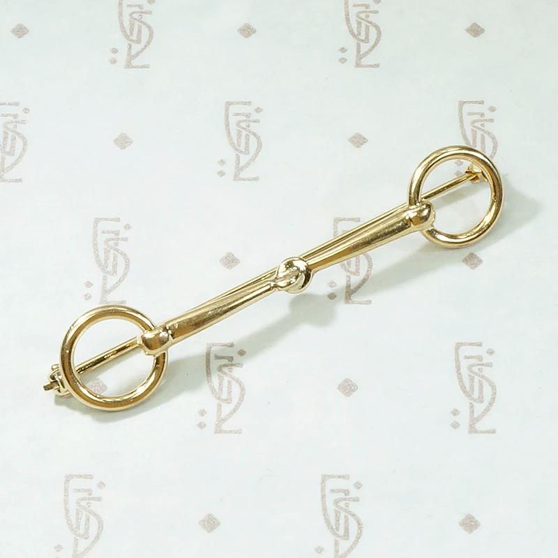14k Gold Eggbutt Snaffle Brooch