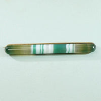 Green & White Banded Agate Victorian Bar Pin
