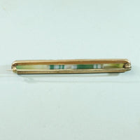 Green & White Banded Agate Victorian Bar Pin