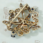 OMC Diamond and Sapphire Pendant Brooch c1910