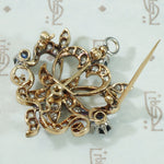 OMC Diamond and Sapphire Pendant Brooch c1910