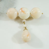 Antique Angel Skin Coral Brooch