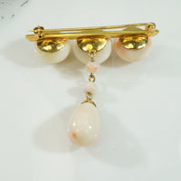Antique Angel Skin Coral Brooch