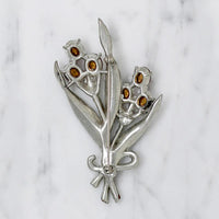 Fresh Spring Nosegay Brooch in Enamel & Rhinestones