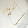 Gold Rail Road Nail Necklace with Old Mine Diamond