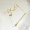 Gold Rail Road Nail Necklace with Old Mine Diamond